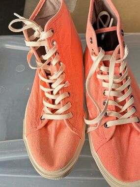 AllSaints Canvas High-Top Sneakers Orange US 10